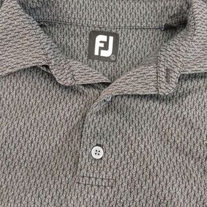 Footjoy Gray Performance Polo Shirt with Textured Fabric, Sz L
